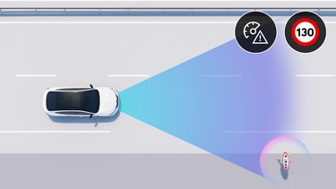 Verkehrszeichenerkennung mit Geschwindigkeitswarner – Sicherheit – Renault Arkana Full Hybrid E-Tech