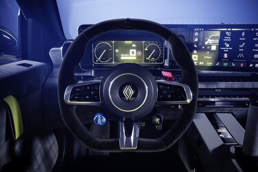 openR Instrumententafel mit zwei 10-Zoll-Bildschirmen – Renault 5 Turbo 3E